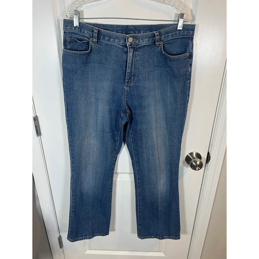 Lauren Jeans Co Womens Jeans Cotton Stretch Straight Leg Blue‎ Size 14